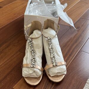 David's Bridal Rose Gold Crystal Heels